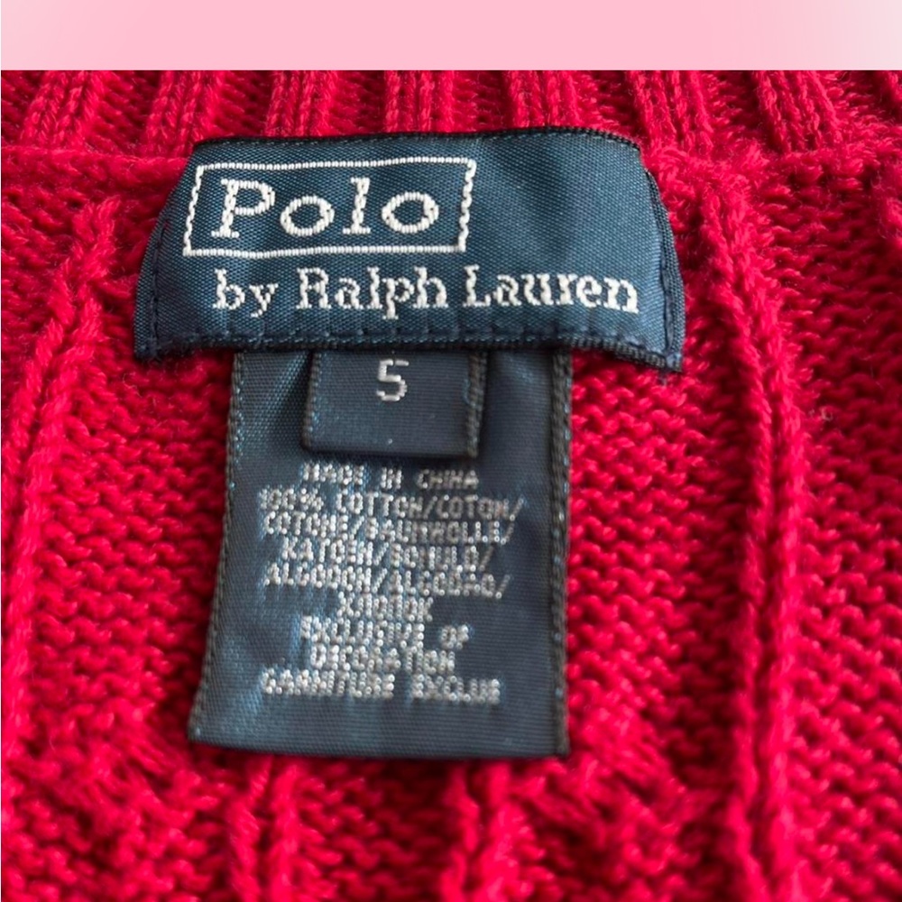 Polo by Ralph Lauren boys Red cable Sweater vest